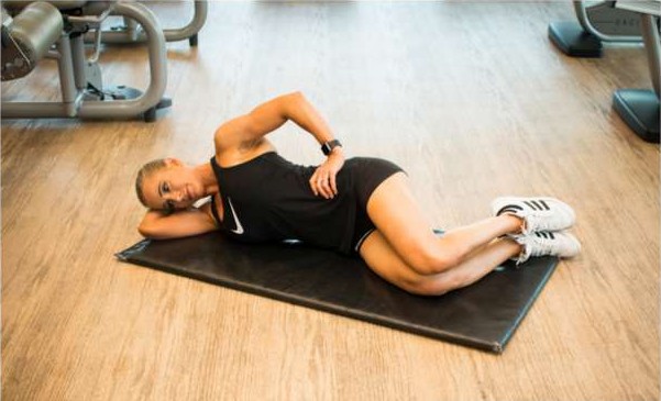 Side-lying clam exercise, start position